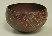 Stone Bowl with Inlays, Stone, mother-of-pearl, turquoise, Moche