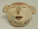 Hollow Ceramic Head, Ceramic, pigment, Roucouyenne Indian