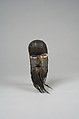 Miniature Mask, Wood, King Colobus monkey hair, metal, Kpelle peoples