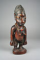 Ibeji Twin Figure, Yoruba artist, Wood, beads, camwood powder, pigment, Yoruba peoples