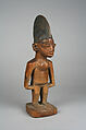 Twin Figure (Ibeji), Adugbologe, Wood, blueing, Yoruba peoples, Egbado or Egba group