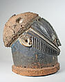 Helmet Mask (Odumado), Wood, metal strips, resin, pigment, Okpoto peoples, Igala group