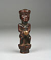Royal Whisk Handle: Female Figure, Wood, brass tacks, Chokwe peoples