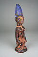 Twin Figure: Male (Ibeji), Wood, camwood powder, blueing, Yoruba peoples, Oyo group