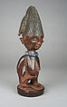 Twin Figure: Male (Ibeji), Wood, nails, beads, Yoruba peoples, Oyo group