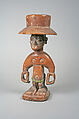 Twin Figure: Male (Ibeji), Wood, chalk, beads, Ewe peoples, Egun or Aja group
