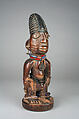 Twin Figure: Male (Ibeji), Wood, beads, camwood powder, Yoruba peoples, Oyo group