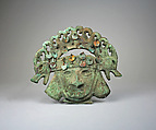 Face Mask Ornament, Silvered copper, Moche
