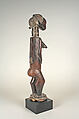 Female Figure, Wood, pigment, plant fiber, glass beads, Baule peoples