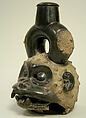 Stirrup Spout Bottle: Monkey Head, Ceramic, Cupisnique (?)