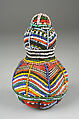 Snuff Vessel, Calabash, beads, cloth, Kenya