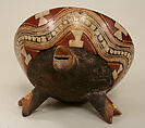 Ceramic Tripod Vessel, Ceramic, slip, pigment, Mexican