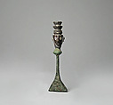 Copper Rattle and Stone Head, Copper, stone, Peruvian