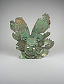 Mask with Headdress, Silvered copper, shell, Moche