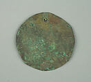 Round Plaque, Copper (hammered), gilt, Vicús