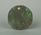 Round Plaque, Copper (hammered), gilt, Vicús