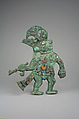 Profile Warrior Ornament, Gilded copper, shell, Moche