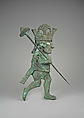 Profile Warrior Ornament, Silvered copper, shell, Moche