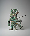Profile Warrior Ornament, Gilded copper, shell, Moche