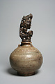 Perminangken (container for magical substances), Toba Batak artist, Wood, trade ceramic, copper/zinc alloy (mouth inlay), Toba Batak
