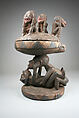 Lidded Vessel: Couple, Yoruba artist, Wood, pigment, Yoruba peoples