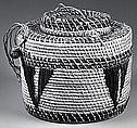 Lidded Basket, Palm fiber, Kpelle or Kimbuzi peoples