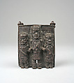 Pendant Ornament with Three Figures, Ìgùn Ẹ́rọ̀nwwọ̀n (brass-casting guild) artists, Brass, Edo peoples