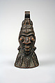 Bell: Human Head, Brass, Lower Niger Bronze Industry