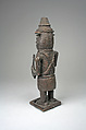 Figure: Court Official with Hammer and Staff, Brass, Edo peoples
