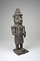 Figure: Court Official with Hammer and Staff, Brass, Edo peoples