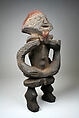 Male tadep(?) figure, Kaka artist, Wood, hair, mixed-media offering, Mambila peoples, Mbem group (?)