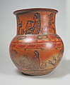Jar, Ritual Scenes, Ceramic, slip, pigment, Maya