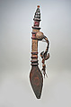 Sword and Sheath, Mande numu (blacksmith), Iron, leather, copper alloy, cloth, dye, beads, buttons, pigment, Mande peoples