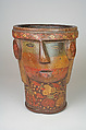 Kero, Wood (escallonia), pigmented resin inlay, Quechua