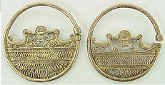 Pair of Ear Ornaments, Gold, Zenú, San Jacinto group