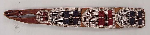 Belt, leather, glass, cotton, African