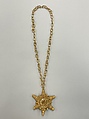 Necklace with star-shaped pendant, Songhay artist, Straw and beeswax, Songhay