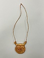 Necklace of plaited straw chain with spheres, Songhay artist, Straw and beeswax, Songhay