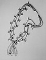 Necklace, Coral, turquoise, stone, string, Zuni