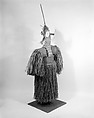 Body Mask, Fiber, sago palm leaves, wood, bamboo, feathers, seeds, paint, Asmat people