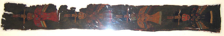 Embroidered Border Fragment, Camelid hair, cotton, Paracas