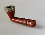 Pipe Bowl, Catlinite (red pipestone), lead, Eastern Plains or Western Great Lakes