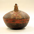 Bridge and Spout Bottle, Ceramic, Paracas