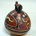 Double spout and bridge bottle, Ceramic, Nasca