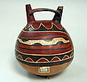 Double spout and bridge bottle, Ceramic, Nasca