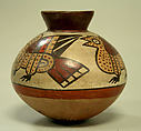 Collared jar with birds, Ceramic, Nasca