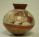 Collared jar with birds, Ceramic, Nasca