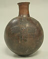 Bottle, Ceramic, remnants of post-fired paint, Paracas