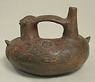 Bridge and Spout Bottle, Ceramic, pigment, Paracas