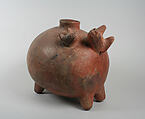 Fox Effigy Bottle, Ceramic, slip, Paracas